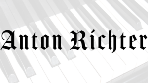 Anton Richter logo over piano keys