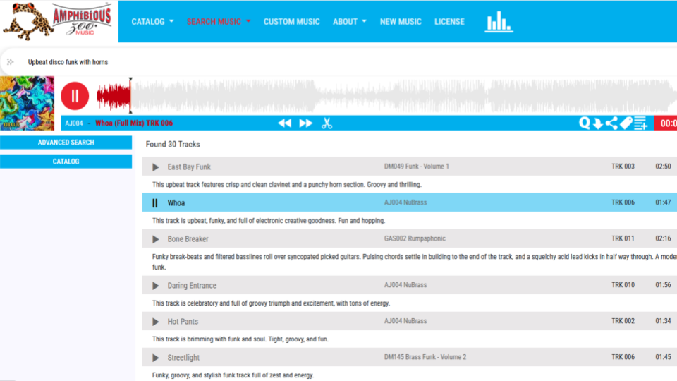 Amphibious Zoo Music search results page